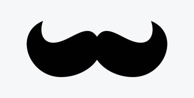 Bıyık simgesi seti. Bereketli hippi bıyıkları koleksiyonu. Nazik retro tarzı. Berber dükkanı logosu. Vektör illüstrasyonu beyaz arkaplanda izole edildi.