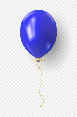 3D gerçekçi mavi balon. ABD Bağımsızlık Günü vatanseverlik tasarımı. 4 Temmuz partisi için Amerikan bayrağı renk süslemesi. Vektör illüstrasyonu EPS 10.