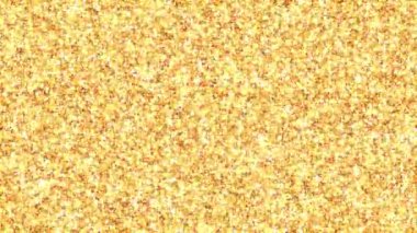 Altın parıltılı animasyon arka planı. Parlayan altın yıldızlar ve yanıp sönen kıvılcımlar. Lüks Noel ışıkları bg. Parlak parıltılı konfeti süslemesi. Kart ve duvar kağıdı için en iyi tasarım.