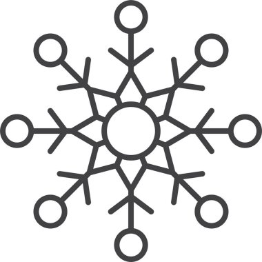 Kar tanesi ikonu. Yılbaşı ve yeni yıl tebrik kartları ve afişler tasarlamak için kar tanesi silueti. Beyaz arkaplanda izole edilmiş tatil dekorasyonu ögeleri.