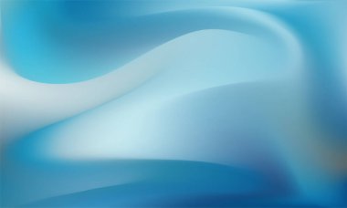 Soyut Mavi Gradyan Arkaplan. Pürüzsüz akışkan dalgalar mavi ve açık renkli. Temiz estetik teknoloji görselleri. Vektör illüstrasyonu EPS 10.