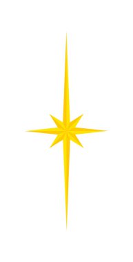 Beytüllahim Simgesi 'nin yıldızı. Noel yıldızı. Parıldayan parlak ışık. Vektör düz resimleme.