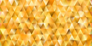 Parlak altın soyut arka plan. Elmas biçimli çokgenler. Kaburgalı cam. Lüks altın geometrik bg. Mevsimlik sonbahar tanıtımı sıcak ton duvar kağıdı. Vektör illüstrasyonu, EPS 10.