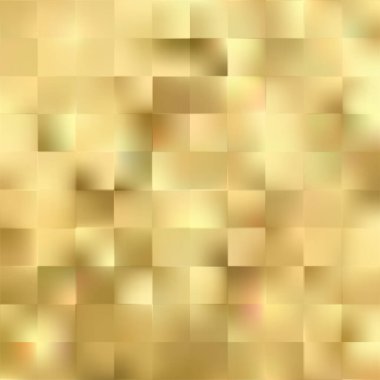 Lüks altın geometrik bg. Parlak soyut arkaplan. Kare eğimli çokgenli tırtıklı cam. Mevsimlik sonbahar tanıtımı sıcak ton duvar kağıdı. Vektör illüstrasyonu, EPS 10.