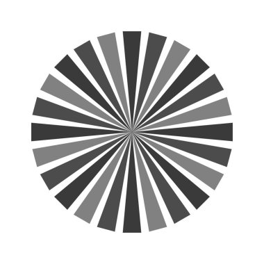 Retro siyah beyaz güneş ışınları. Pop Art çizgi film elemanı. Klasik güneş patlaması etkisi. Vektör çizimi. EPS 10.