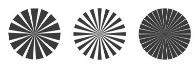 Retro siyah beyaz güneş ışınları. Pop Art çizgi film elemanı. Klasik güneş patlaması etkisi. Vektör çizimi. EPS 10.