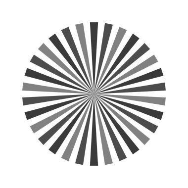 Retro siyah beyaz güneş ışınları. Pop Art çizgi film elemanı. Klasik güneş patlaması etkisi. Vektör çizimi. EPS 10.