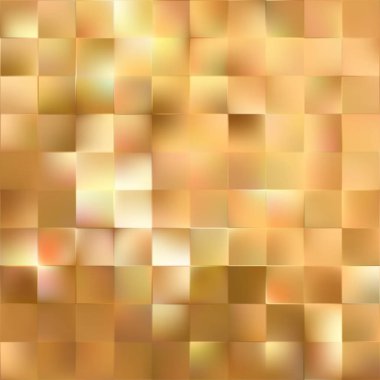 Lüks altın geometrik bg. Parlak soyut arkaplan. Kare eğimli çokgenli tırtıklı cam. Mevsimlik sonbahar tanıtımı sıcak ton duvar kağıdı. Vektör illüstrasyonu, EPS 10.