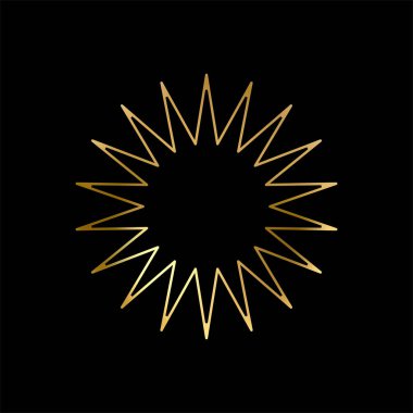 Özet Altın Yıldız ikonu. Holiday Stars sanat serisi. Art Deco modern tasarım. Geometrik Noel elementleri. Vektör çizimi. EPS 10.