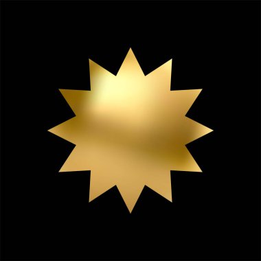 Altın Yıldız ikonu. Tatil yıldızları sanatı. Art Deco modern tasarım. Geometrik Noel elementleri. Vektör çizimi. EPS 10.