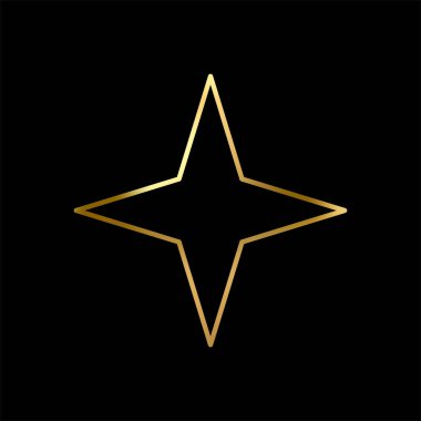 Özet Altın Yıldız ikonu. Holiday Stars sanat serisi. Art Deco modern tasarım. Geometrik Noel elementleri. Vektör çizimi. EPS 10.