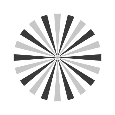 Retro siyah beyaz güneş ışınları. Pop Art çizgi film elemanı. Klasik güneş patlaması etkisi. Vektör çizimi. EPS 10.