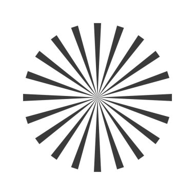 Retro siyah beyaz güneş ışınları. Pop Art çizgi film elemanı. Klasik güneş patlaması etkisi. Vektör çizimi. EPS 10.