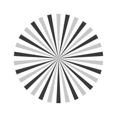 Retro siyah beyaz güneş ışınları. Pop Art çizgi film elemanı. Klasik güneş patlaması etkisi. Vektör çizimi. EPS 10.