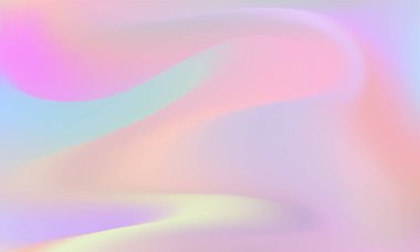 Açık mavi, yanardöner arkaplan. Gökkuşağı renkli incili bg. Tek boynuzlu at modern hologram neon duvar kağıdı. Krom kozmik baskı. Vektör illüstrasyonu, EPS 10.