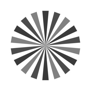 Retro siyah beyaz güneş ışınları. Pop Art çizgi film elemanı. Klasik güneş patlaması etkisi. Vektör çizimi. EPS 10.