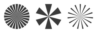 Retro siyah beyaz güneş ışınları. Pop Art çizgi film elemanı. Klasik güneş patlaması etkisi. Vektör çizimi. EPS 10.