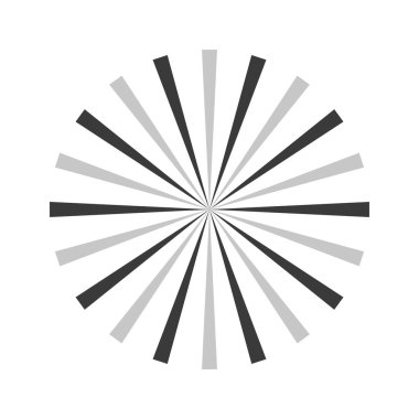 Retro siyah beyaz güneş ışınları. Pop Art çizgi film elemanı. Klasik güneş patlaması etkisi. Vektör çizimi. EPS 10.