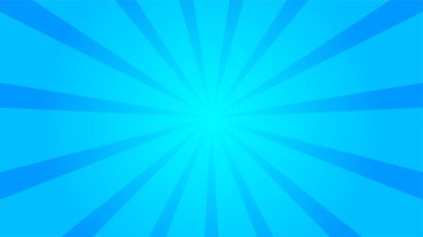 Yarım ton bg 'de retromavi güneş ışınları. Pop Art çizgi film geçmişi. Klasik güneş patlaması etkisi. Vektör çizimi. EPS 10.