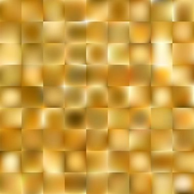 Lüks altın geometrik bg. Parlak soyut arkaplan. Kare eğimli çokgenli tırtıklı cam. Mevsimlik sonbahar tanıtımı sıcak ton duvar kağıdı. Vektör illüstrasyonu, EPS 10.