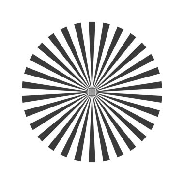 Retro siyah beyaz güneş ışınları. Pop Art çizgi film elemanı. Klasik güneş patlaması etkisi. Vektör çizimi. EPS 10.