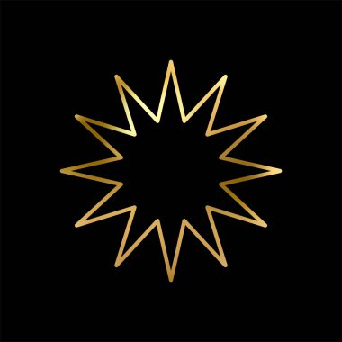 Özet Altın Yıldız ikonu. Holiday Stars sanat serisi. Art Deco modern tasarım. Geometrik Noel elementleri. Vektör çizimi. EPS 10.