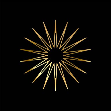 Özet Altın Yıldız ikonu. Holiday Stars sanat serisi. Art Deco modern tasarım. Geometrik Noel elementleri. Vektör çizimi. EPS 10.