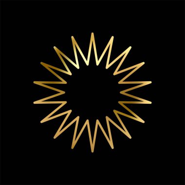Özet Altın Yıldız ikonu. Holiday Stars sanat serisi. Art Deco modern tasarım. Geometrik Noel elementleri. Vektör çizimi. EPS 10.