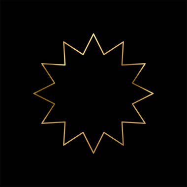 Özet Altın Yıldız ikonu. Holiday Stars sanat serisi. Art Deco modern tasarım. Geometrik Noel elementleri. Vektör çizimi. EPS 10.