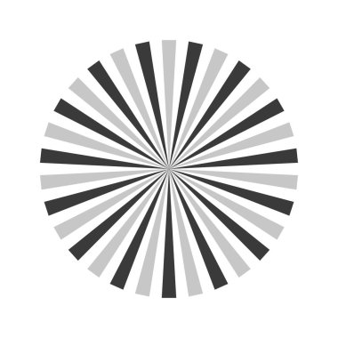 Retro siyah beyaz güneş ışınları. Pop Art çizgi film elemanı. Klasik güneş patlaması etkisi. Vektör çizimi. EPS 10.