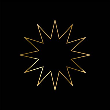 Özet Altın Yıldız ikonu. Holiday Stars sanat serisi. Art Deco modern tasarım. Geometrik Noel elementleri. Vektör çizimi. EPS 10.