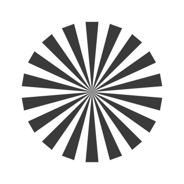 Retro siyah beyaz güneş ışınları. Pop Art çizgi film elemanı. Klasik güneş patlaması etkisi. Vektör çizimi. EPS 10.