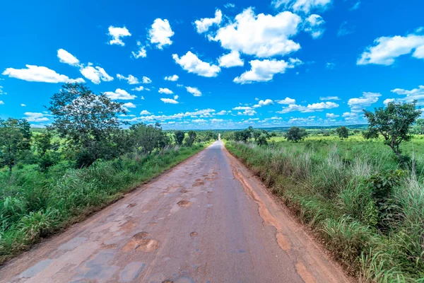 Droga Gruntowa Dziurami Brazylii — Zdjęcie stockowe