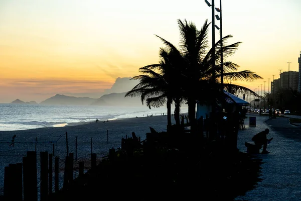 Praia Rio Janeiro Pôr Sol — Fotografia de Stock