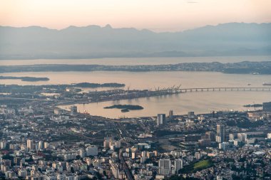 Rio de Janeiro şehri kuşbakışı panoraması. 