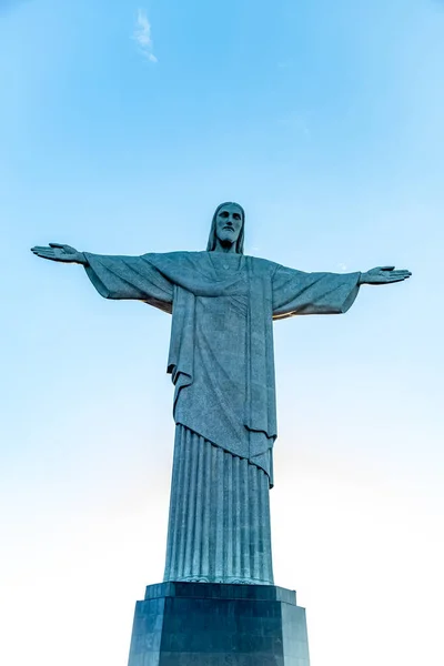 Άγαλμα Του Χριστού Του Λυτρωτή Στο Ρίο Ντε Τζανέιρο Βραζιλία — Φωτογραφία Αρχείου