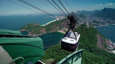 Brezilya Rio de Janeiro 'da teleferik. Yüksek kalite fotoğraf
