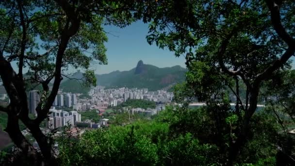 Panorama Över Staden Rio Janeiro Från Fågelperspektiv — Stockvideo