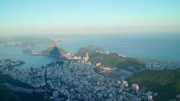 Panorama Över Staden Rio Janeiro Från Fågelperspektiv — Stockvideo