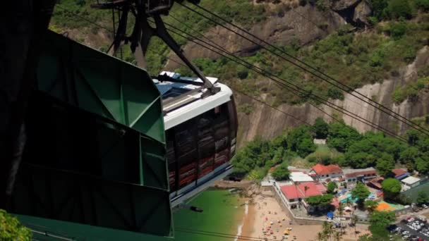 Kolejka Linowa Brazylii Rio Janeiro Wysokiej Jakości Zdjęcie — Wideo stockowe