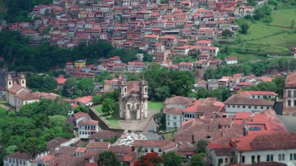 ブラジルの都市ウロプリトのスカイライン ユネスコの世界遺産 — ストック動画