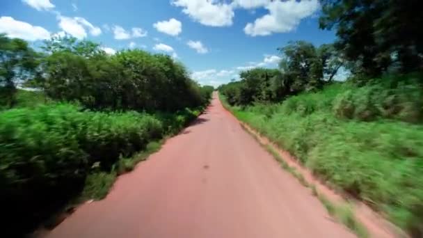 Grusväg Med Hål Brasiliansk Natur — Stockvideo