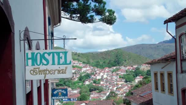Ouro Preto Brazylia Marca 2022 Ulice Miasta Światowe Dziedzictwo Unesco — Wideo stockowe