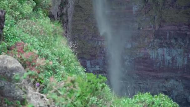 Smoke Waterfall Chapada Diamantina Nemzeti Park Brazília — Stock videók