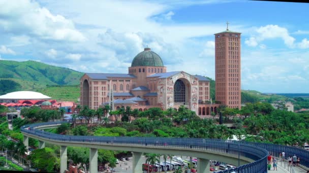 Aparecida Brezilya Mart 2022 Aparecida Leydimizin Bazilikası Yüksek Kalite Fotoğraf — Stok video