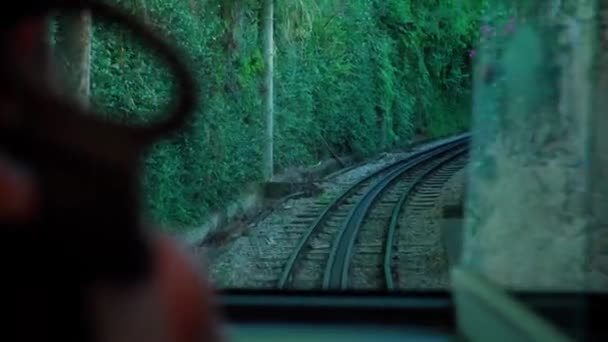 Βραζιλία Μάρτιος 2022 Τρένο Για Άγαλμα Του Χριστού Του Λυτρωτή — Αρχείο Βίντεο