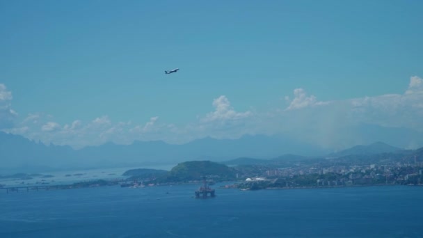 Vliegtuig Dat Vertrekt Van Braziliaanse Luchthaven Rio Janeiro Hoge Kwaliteit — Stockvideo