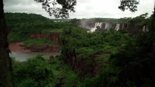 Iguazu Falls Border Brazil Argentina South America — Stock Video