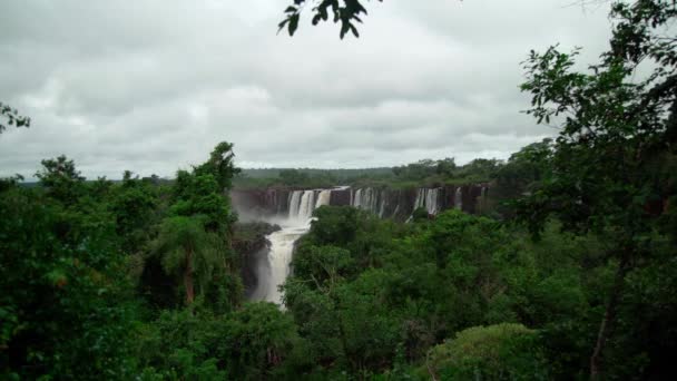 Iguazu Watervallen Grens Van Brazilië Argentinië Zuid Amerika — Stockvideo