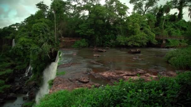 Cataratas Del Iguazú Frontera Brasil Argentina América Del Sur — Vídeo de stock